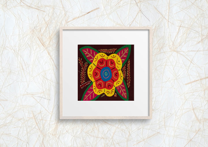 Multi-Color Floral Flower Red And Yellow Molita