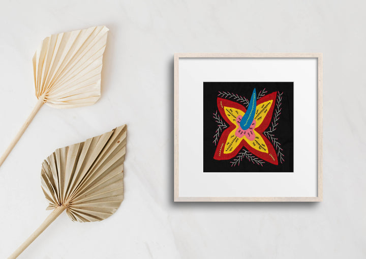 Multi-Color Floral Flower Red And Yellow Molita