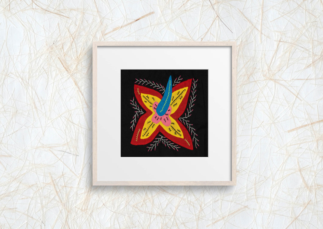 Multi-Color Floral Flower Red And Yellow Molita