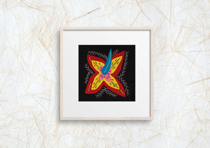 Multi-Color Floral Flower Red And Yellow Molita