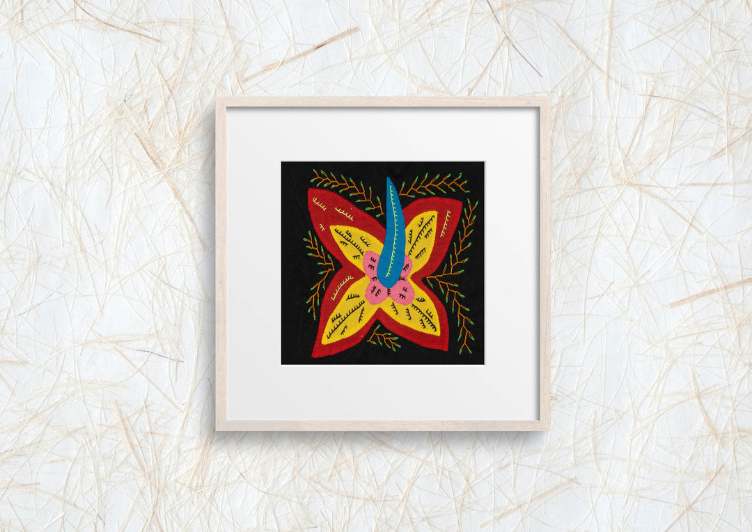 Multi-Color Floral Flower Red And Yellow Molita