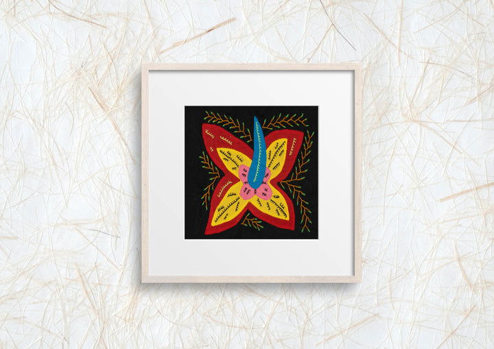 Multi-Color Floral Flower Red And Yellow Molita