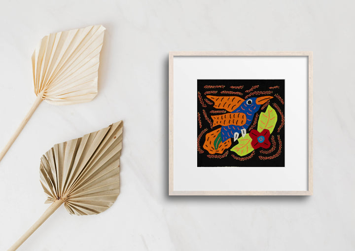 Multi-Color Bird Blue And Orange Molita