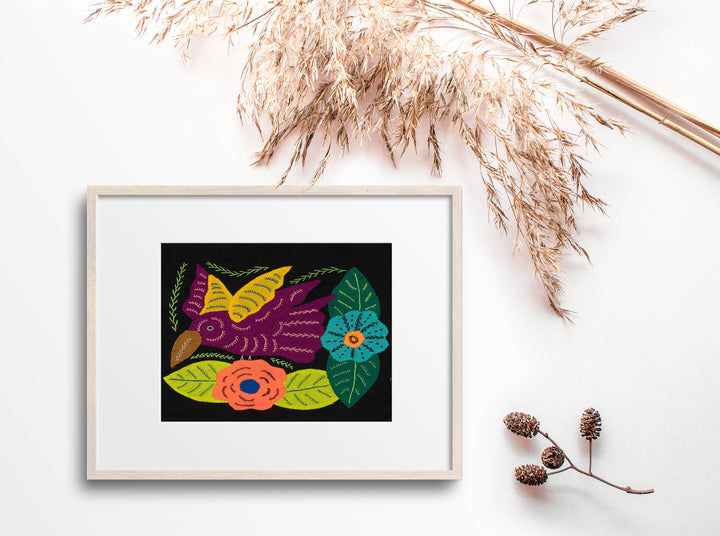 Multi-Color Hummingbird Maroon And Yellow Molita