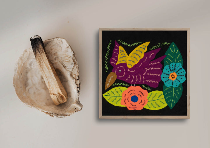 Multi-Color Hummingbird Maroon And Yellow Molita