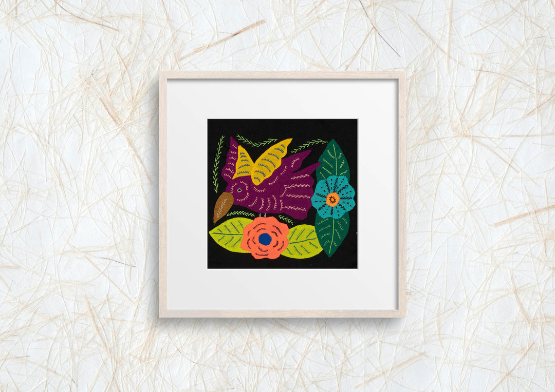 Multi-Color Hummingbird Maroon And Yellow Molita