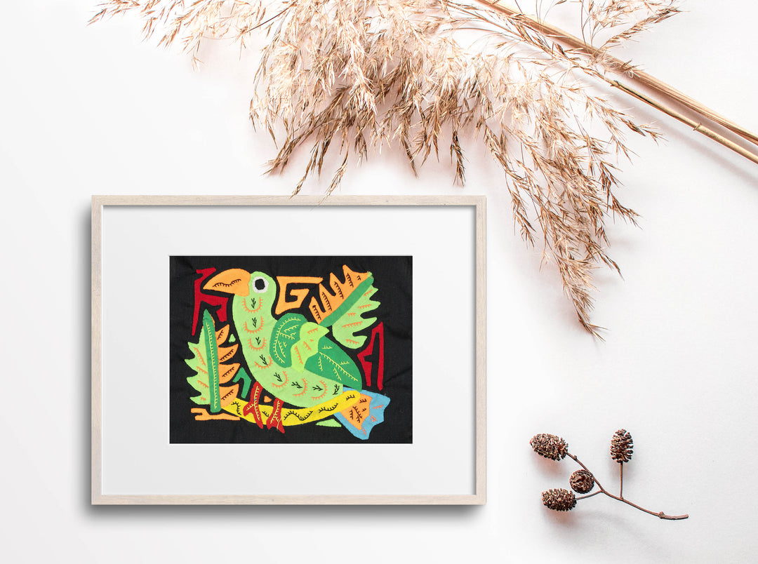 Multicolor Green And Orange Bird Molita