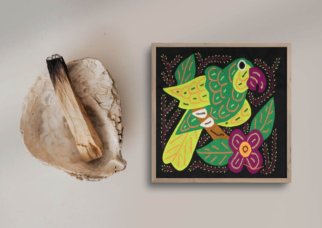 Multi-Color Parrot Bird Green And Purple Molita