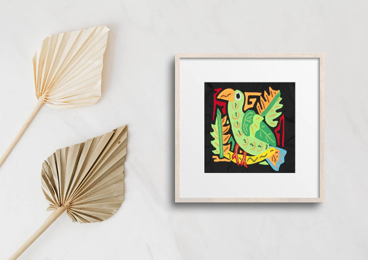 Multicolor Green And Orange Bird Molita