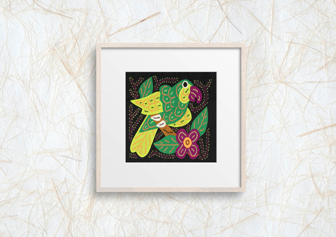 Multi-Color Parrot Bird Green And Purple Molita