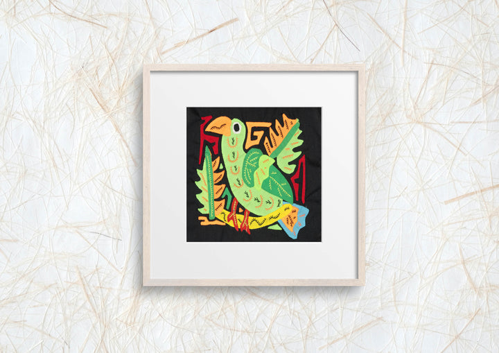 Multicolor Green And Orange Bird Molita