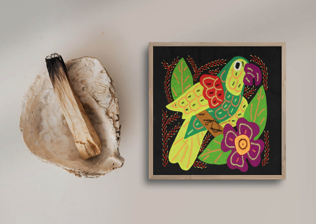 Multi-Color Parrot Bird Green And Purple Molita