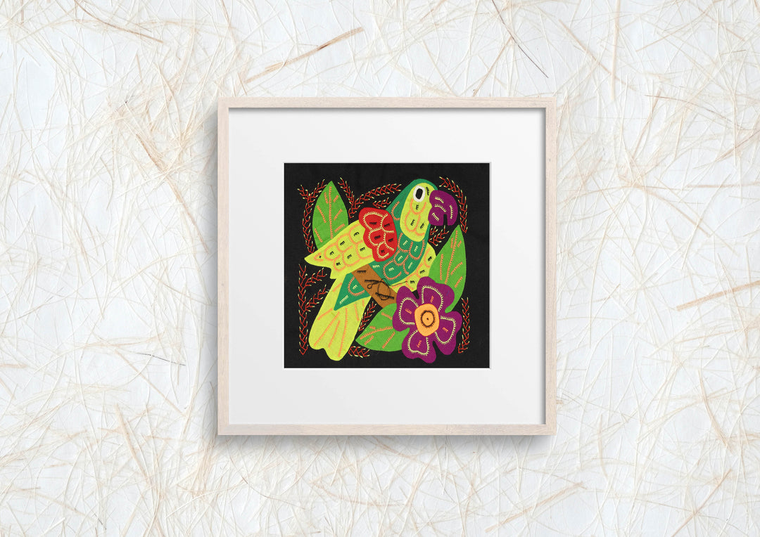 Multi-Color Parrot Bird Green And Purple Molita