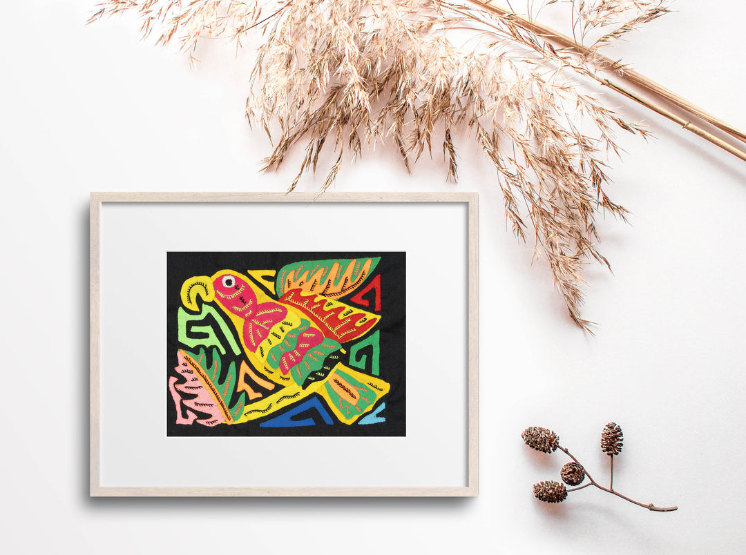 Multicolor Green Orange And Red Bird Molita