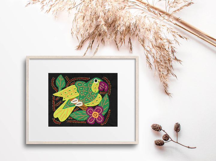 Multi-Color Parrot Bird Green And Purple Molita