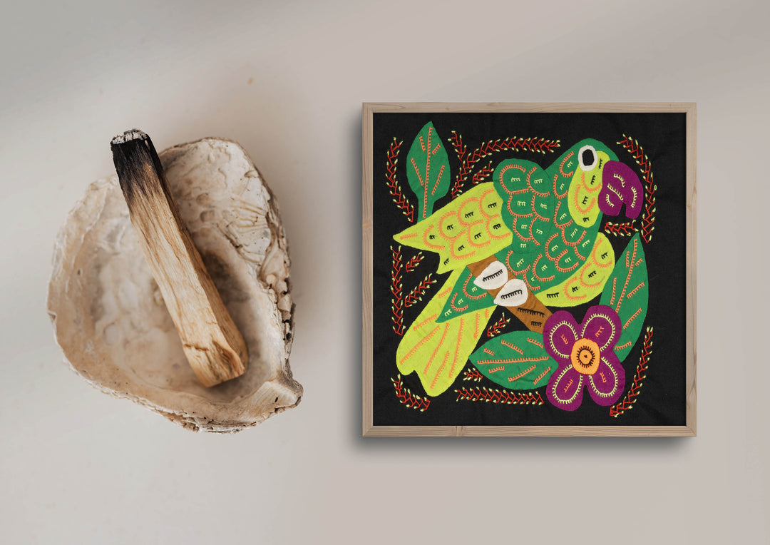 Multi-Color Parrot Bird Green And Purple Molita