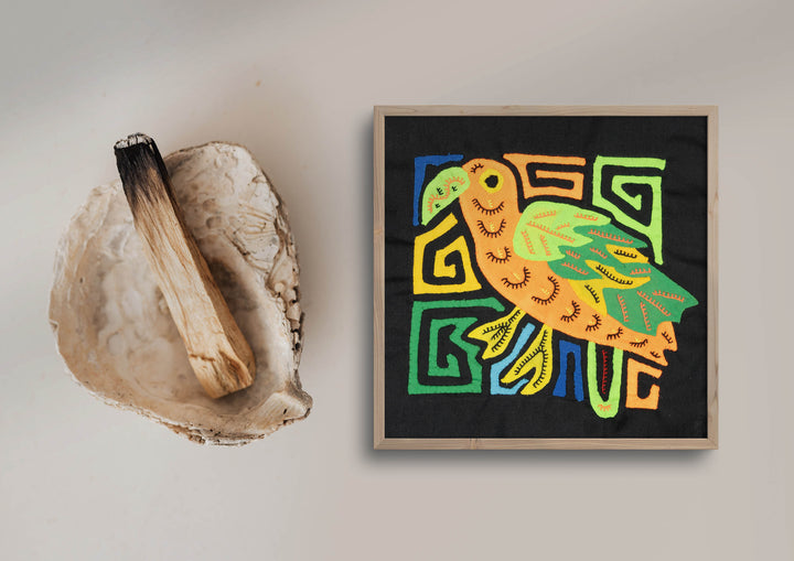 Multicolor Green And Orange Bird Molita