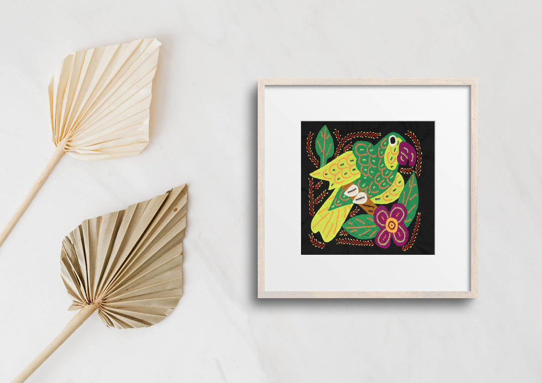 Multi-Color Parrot Bird Green And Purple Molita