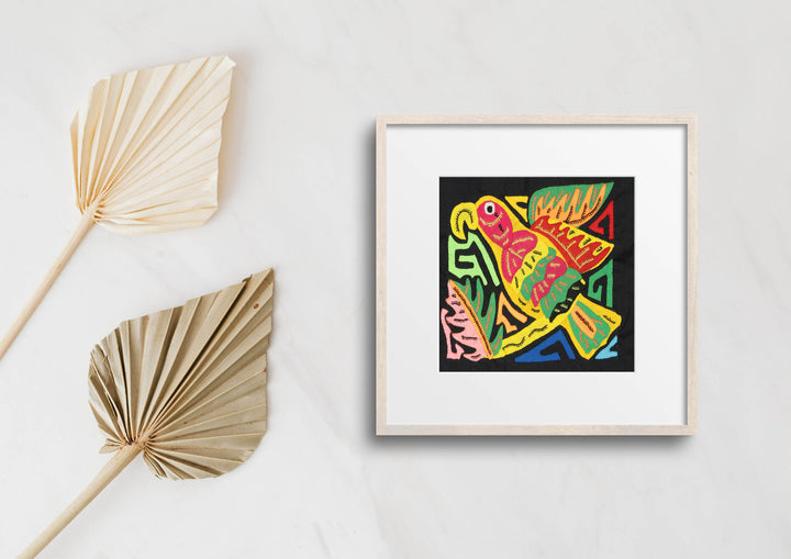 Multicolor Green Orange And Red Bird Molita