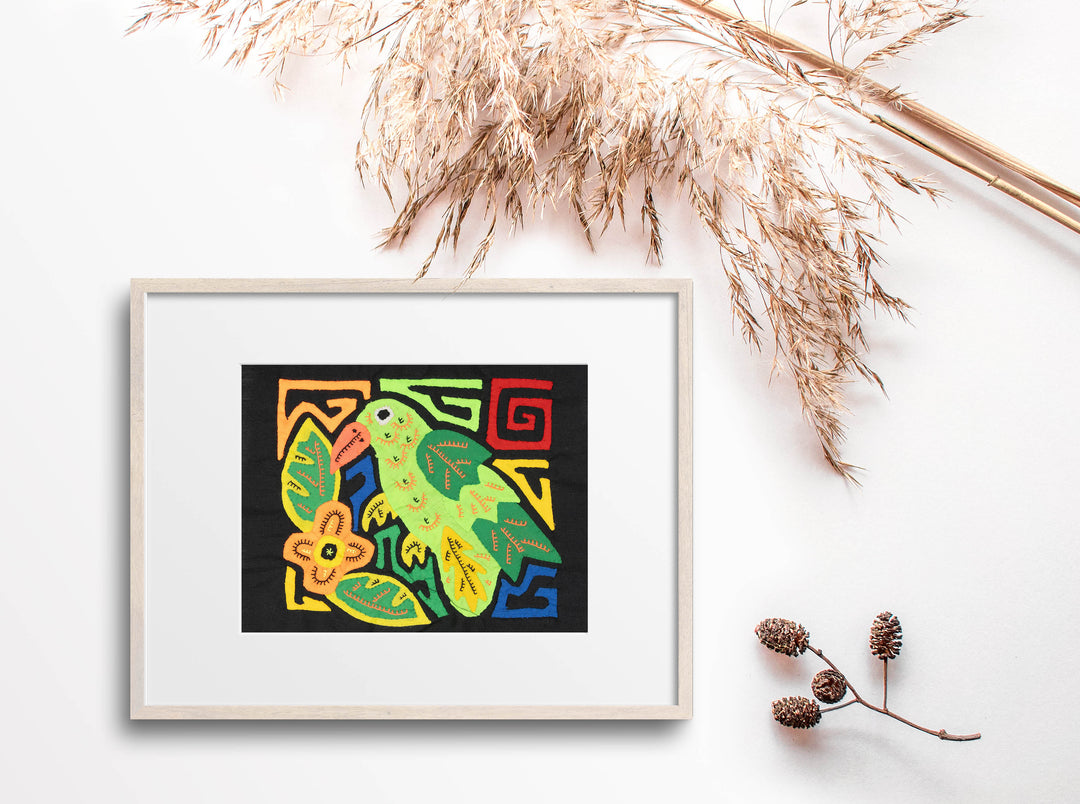 Multicolor Green And Orange Bird Molita