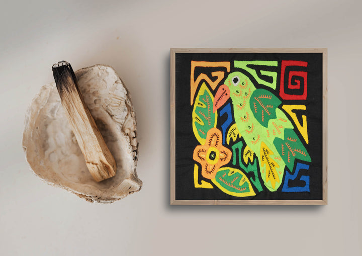 Multicolor Green And Orange Bird Molita