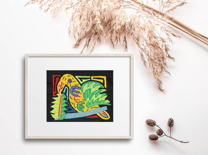 Multicolor Yellow Green And Orange Bird Molita