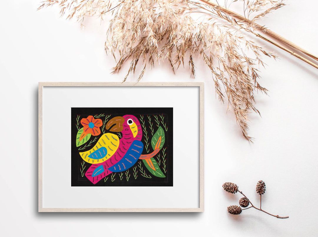 Multi-Color Parrot Bird Blue And Red Molita