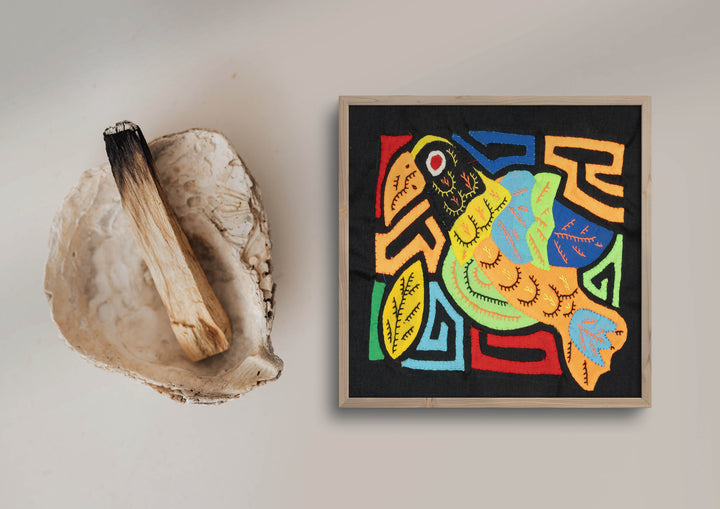 Multicolor Black Blue And Orange Bird Molita