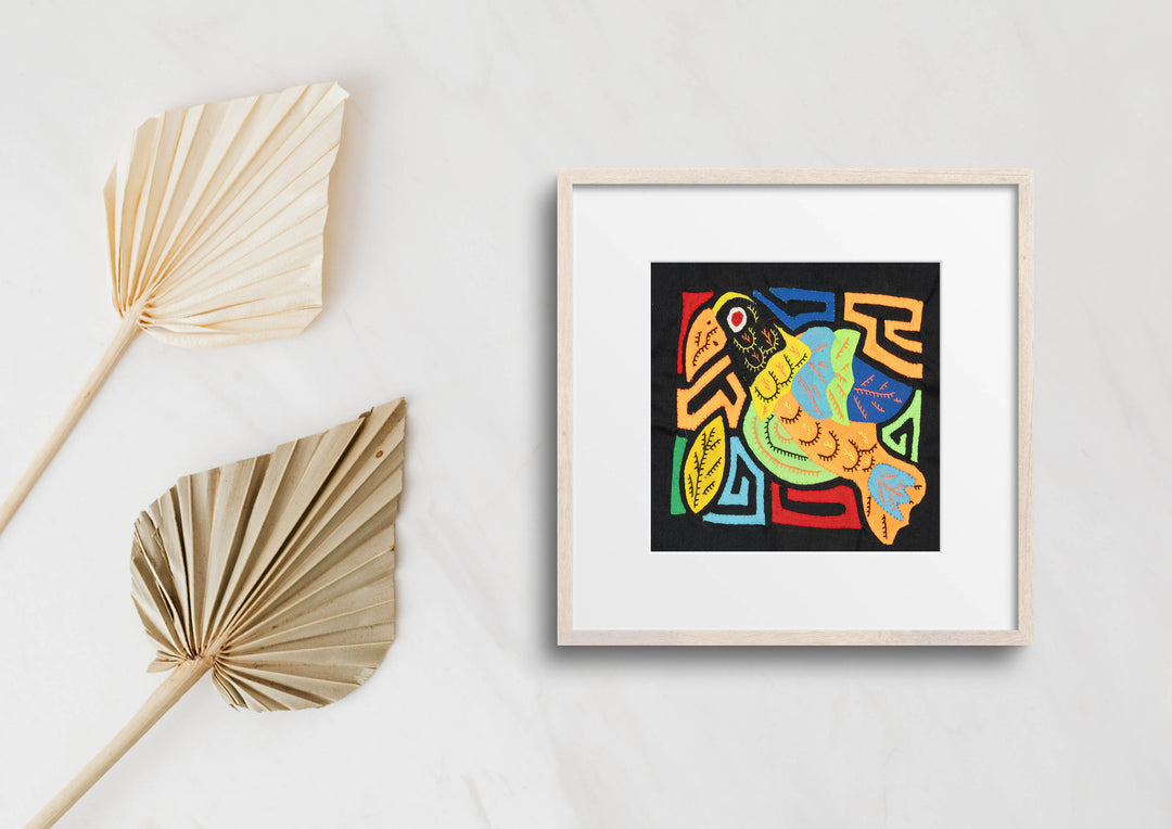 Multicolor Black Blue And Orange Bird Molita