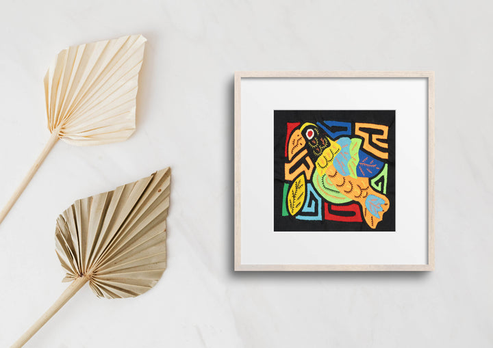 Multicolor Black Blue And Orange Bird Molita