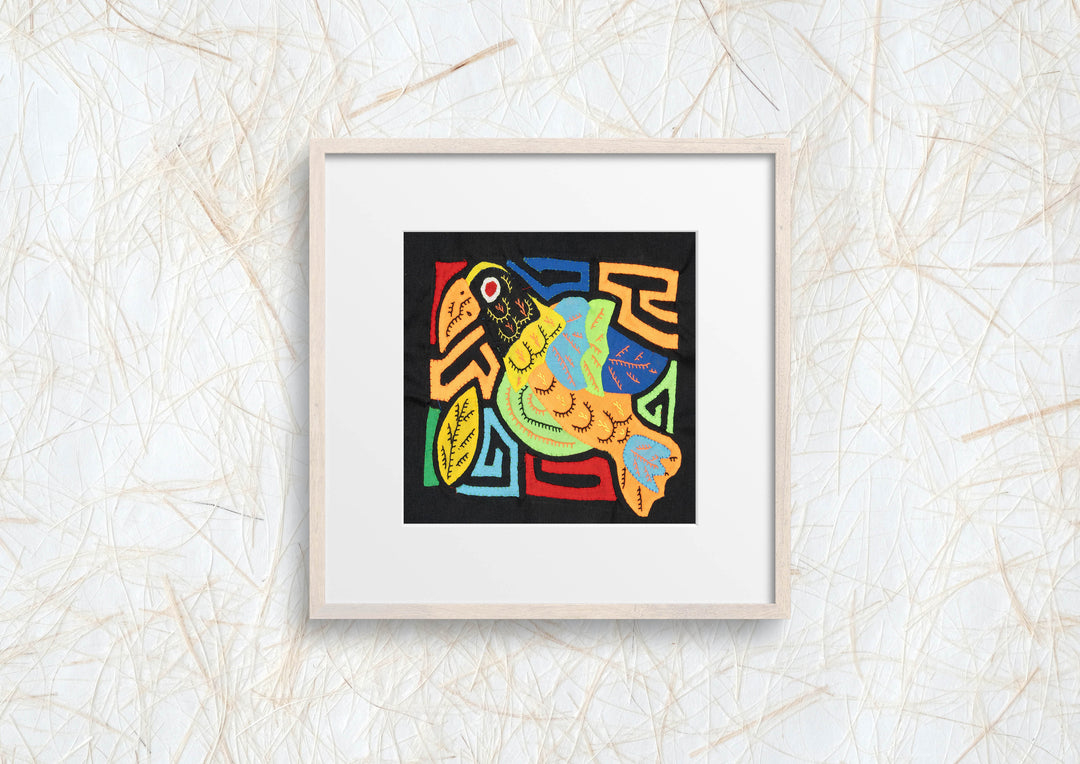 Multicolor Black Blue And Orange Bird Molita