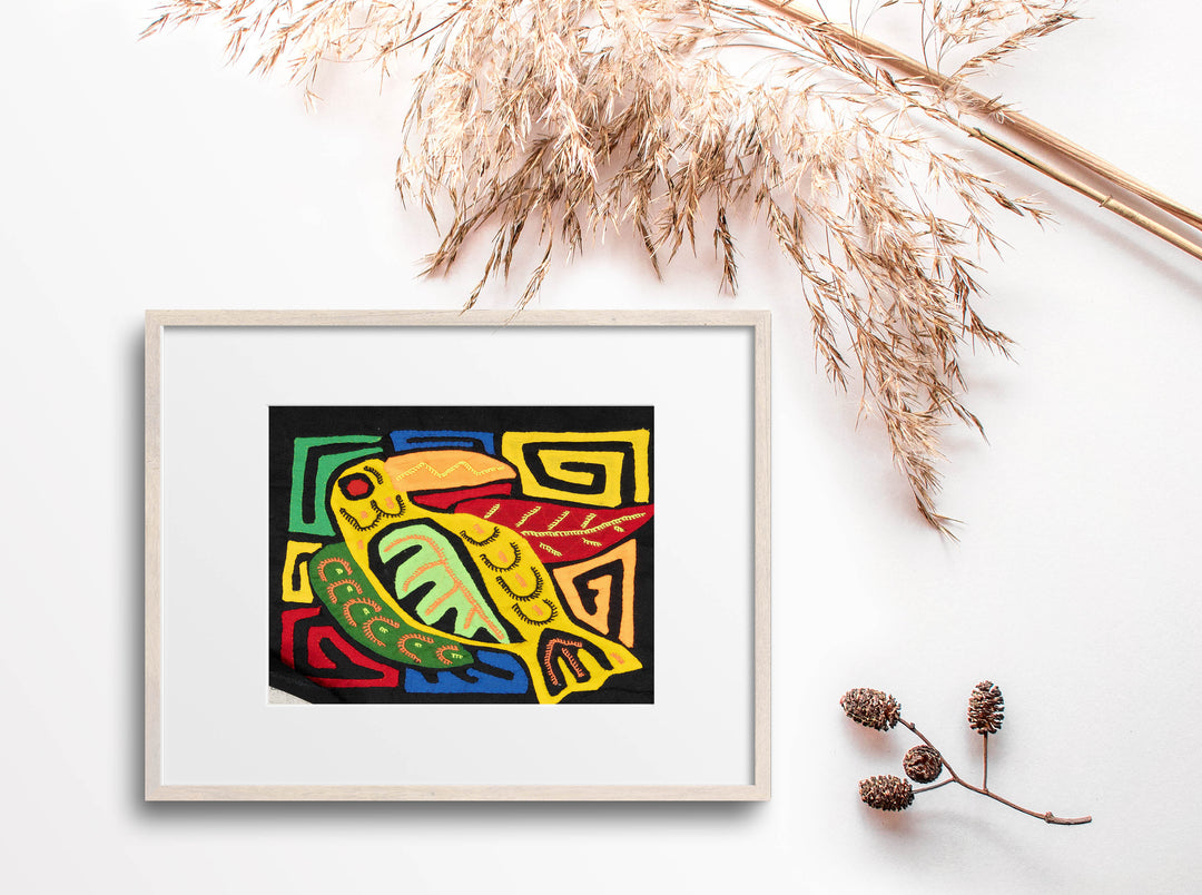 Multicolor Red And Chartruce Bird Molita