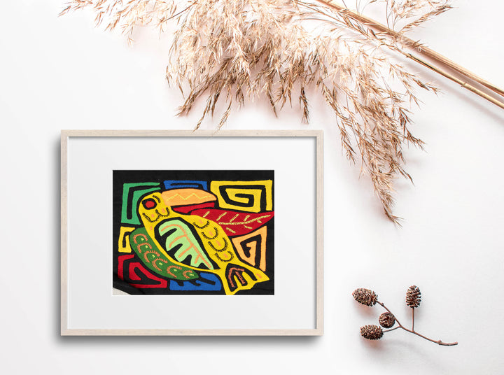 Multicolor Red And Chartruce Bird Molita