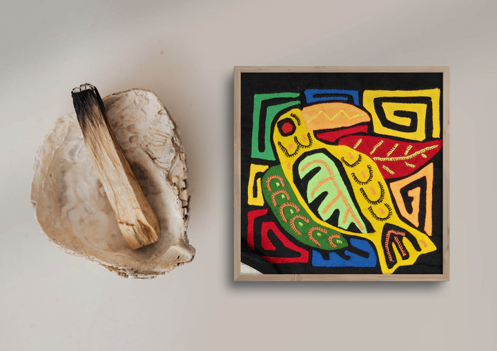 Multicolor Red And Chartruce Bird Molita