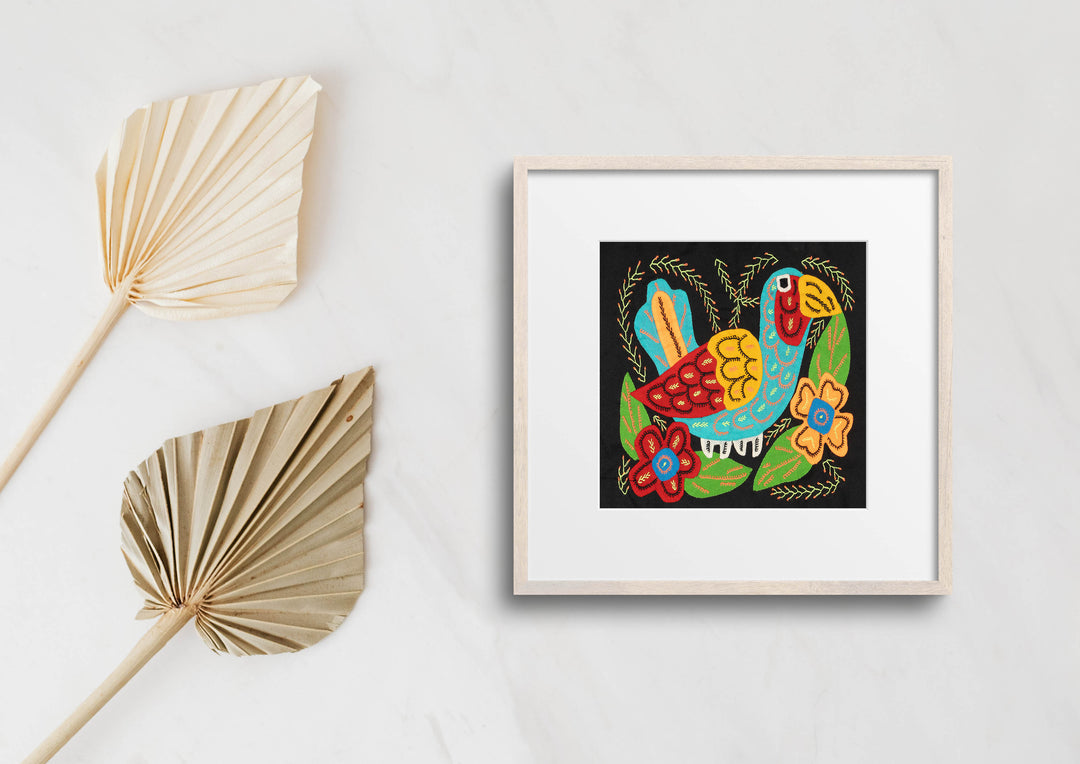 Multi-Color Bird Red And Blue Molita