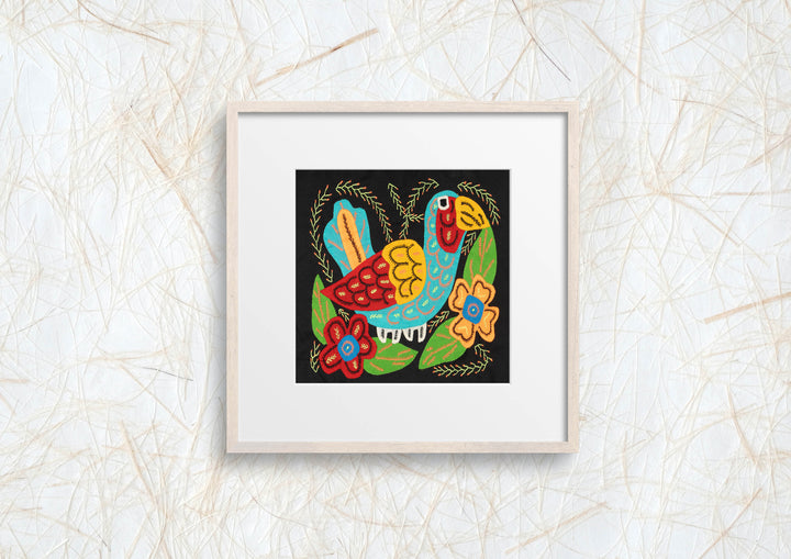 Multi-Color Bird Red And Blue Molita