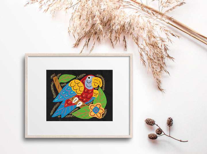 Multi-Color Parrot Bird Red And Blue Molita