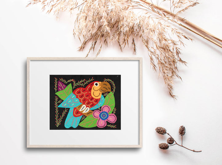 Multi-Color Parrot Bird Red And Blue Molita