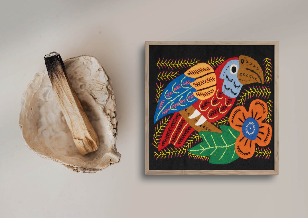 Multicolor Red Gold And Blue Bird Molita