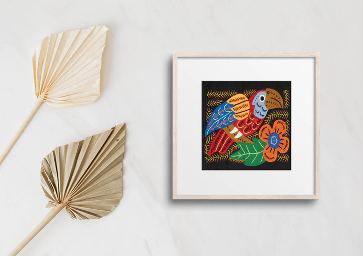 Multicolor Red Gold And Blue Bird Molita