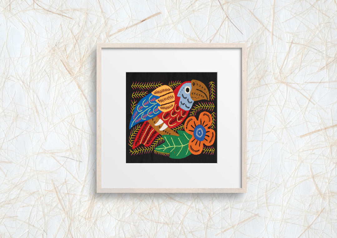 Multicolor Red Gold And Blue Bird Molita