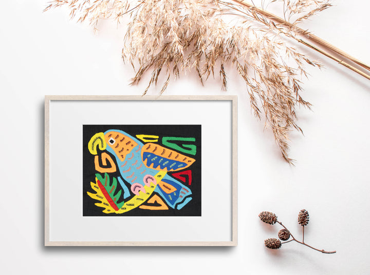 Multicolor Orange And Blue Bird Molita