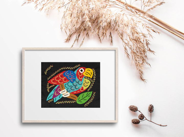 Multicolor Red And Blue Bird Molita
