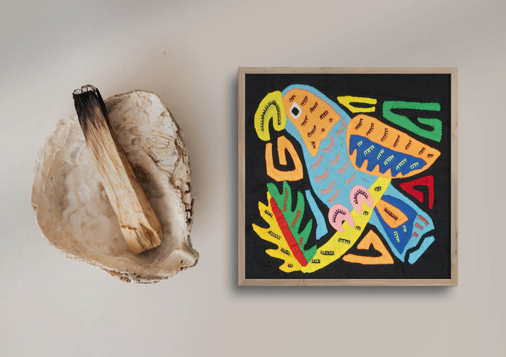 Multicolor Orange And Blue Bird Molita