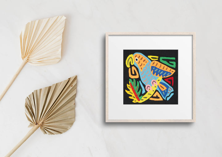 Multicolor Orange And Blue Bird Molita