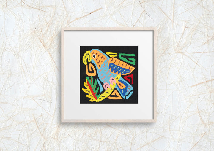 Multicolor Orange And Blue Bird Molita