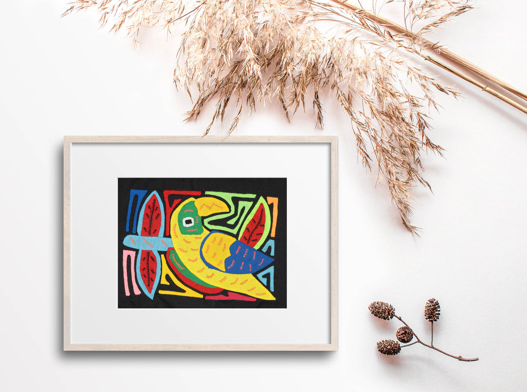 Multicolor Chartruce Red And Blue Bird Molita