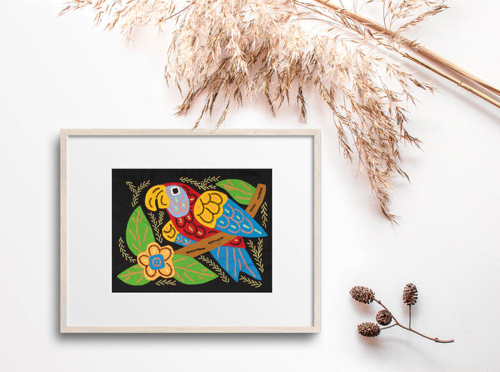 Multi-Color Parrot Bird Red And Blue Molita