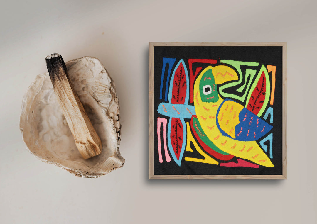 Multicolor Chartruce Red And Blue Bird Molita