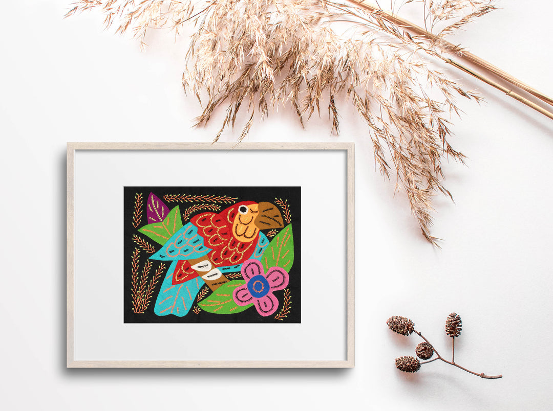 Multi-Color Parrot Bird Red And Blue Molita